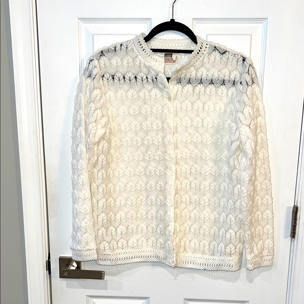 Vintage 70s/80s White Cardigan